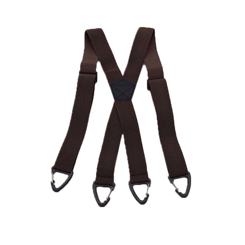 Men's 4-Clip Suspenders - Dark brown, X-Shaped Style