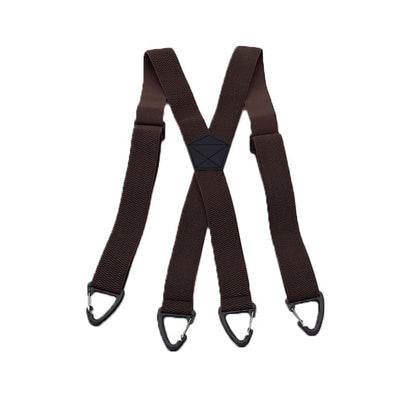 Men's 4-Clip Suspenders - Dark brown, X-Shaped Style