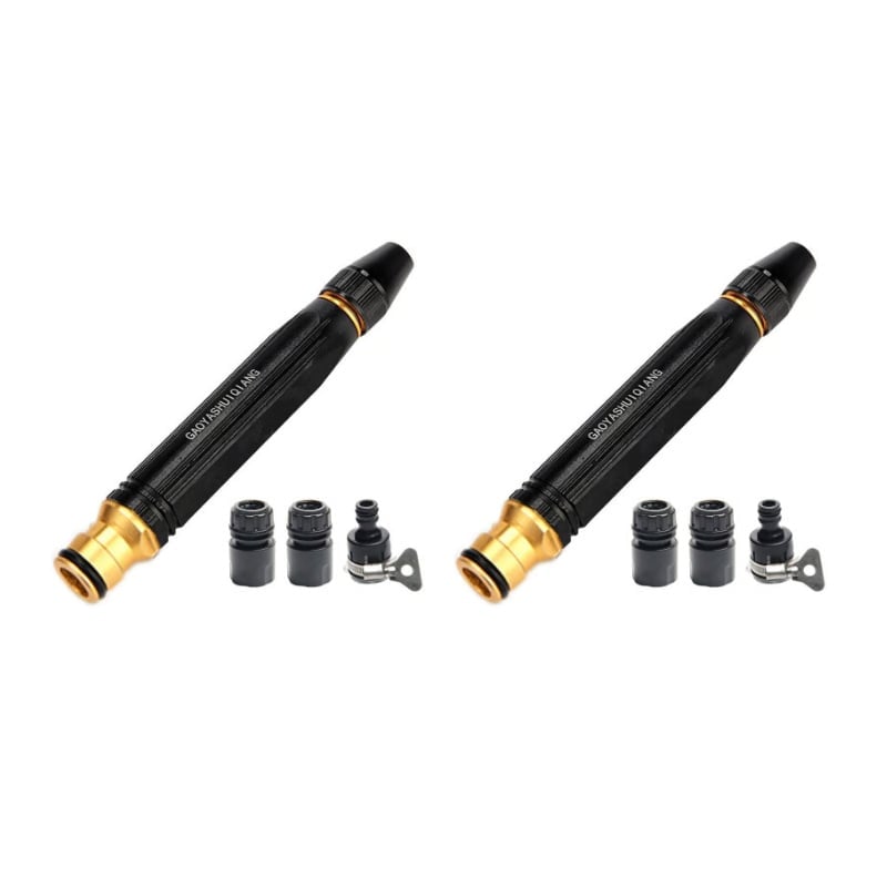 Adjustable Twist Hose Nozzle - Heavy Duty Jet Sweeper - 2 sets