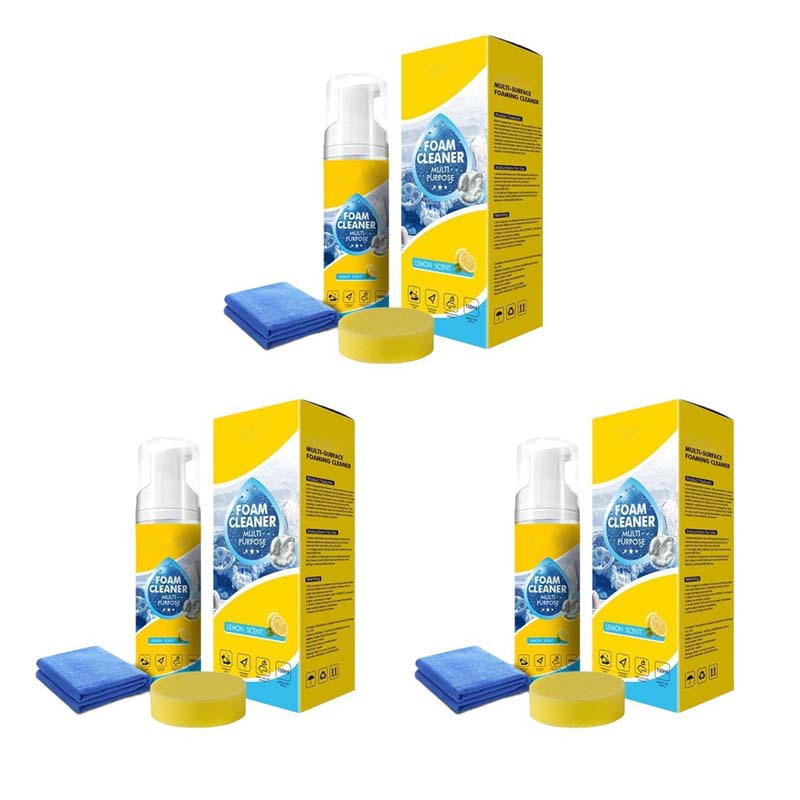 Easy Use Rinse-Free Foam Cleaner - 3 Sets