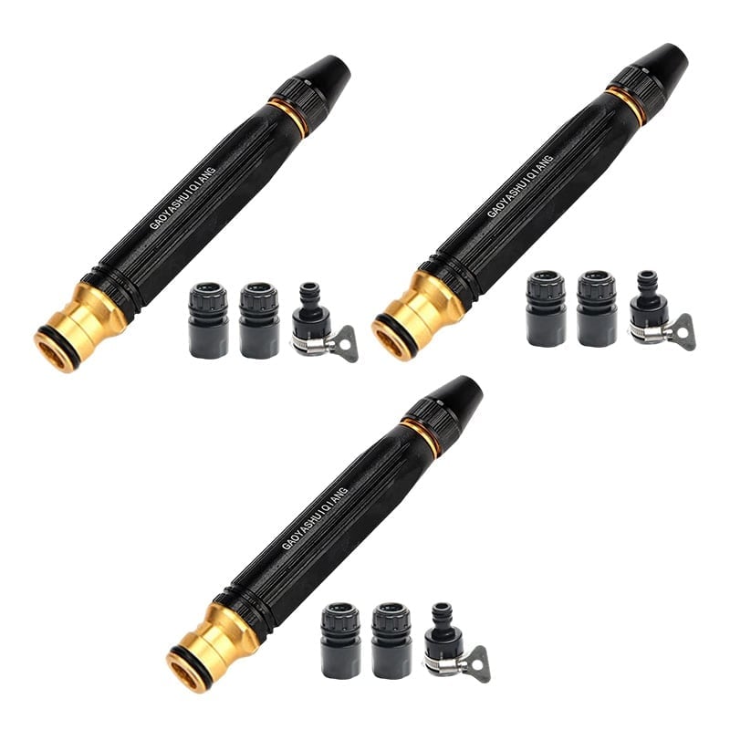 Adjustable Twist Hose Nozzle - Heavy Duty Jet Sweeper - 3 sets