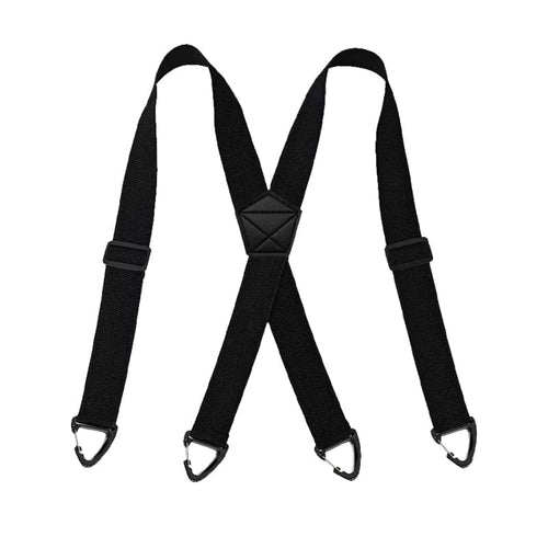 Men's 4-Clip Suspenders - Black, X-Shaped Style