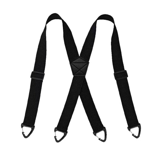 Men's 4-Clip Suspenders - Black, X-Shaped Style